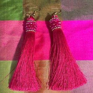 Pink Tassel Earrings
